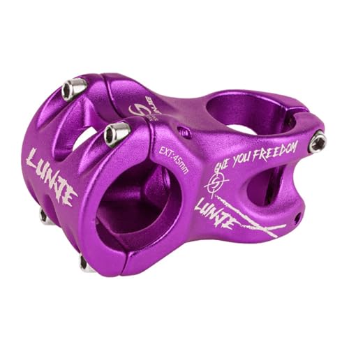 CZMYCBG Fahrradlenker Vorbau, 3D-geschmiedeter Hohler Riser 31,8 X 45mm Downhill Cross-Country Farbetikett Kurzer Vorbau Fahrradteile(Purple) von CZMYCBG