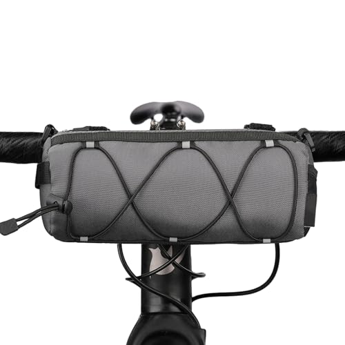 CZMYCBG Fahrradtasche, Tragbare Lenkertasche, Mehrzweck Fahrrad Vordertasche mit Schultergurt, Gut Sichtbare, Reflektierende Fahrradrahmen-Rohrtasche(Gray) von CZMYCBG