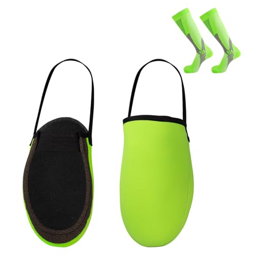 CZMYCBG Zehenschutz Fürs Fahrrad mit Socken, Überschuhe Fürs Fahrrad, Thermo Zehenschutz für Fahrradschuhe für Männer und Frauen(Green,L) von CZMYCBG