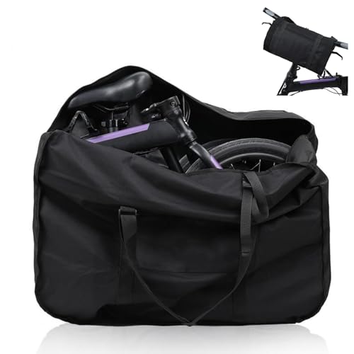 Faltradtasche Tragbare Fahrrad Reisetasche Tasche Passend für 16/20 Zoll Falträder, Mit Starkem Gurtband für Zug und Flugreisen Wasserdicht, Fahrrad Outdoor Tragetasche Transporttasche(16 inch) von CZMYCBG