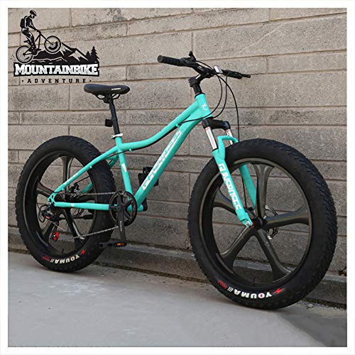 26-Zoll-Hardtail-Mountainbike, Fat Tire Mountain Trail Bike für Erwachsene, Männer und Frauen, Mountainbike mit mechanischen Scheibenbremsen und Vorderradfederung, Kohlenstoffstahl, 5-Speichen-Orang von CZYGPHY