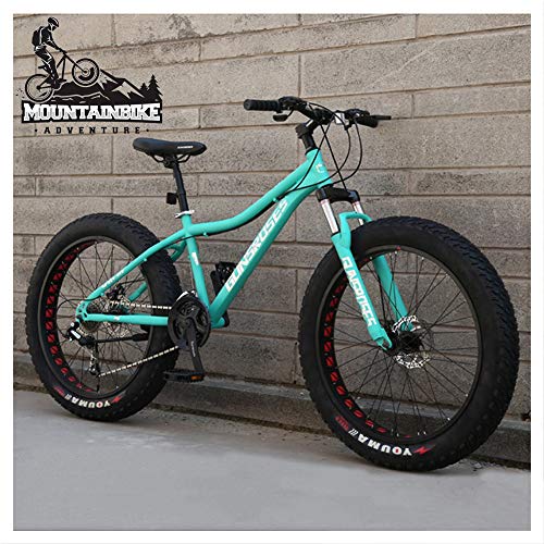 26-Zoll-Hardtail-Mountainbike, Fat Tire Mountain Trail Bike für Erwachsene, Männer und Frauen, Mountainbike mit mechanischen Scheibenbremsen und Vorderradfederung, Kohlenstoffstahl, 5-Speichen-Orang von CZYGPHY