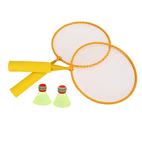 2-teilige Gelbe Badmintonschläger mit Schwammgriff, Aluminium-Kunststoff, für Interaktive Outdoor-Sportarten für Kinder zu Hause, Geeignet für Kinderschläger-Set von CaCaCook