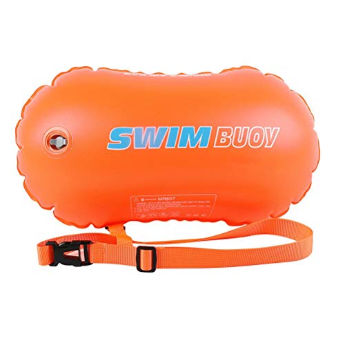 CaCaCook Bojen-Schwimmtasche, 14 * 8 * 6 PVC-Schwimmboje-Sicherheitsboje, Doppelte Schleppboje, Schwimmende Aufblasbare Bojentasche, Wassersport-Sicherheitstasche (Lebendiges Orange) von CaCaCook