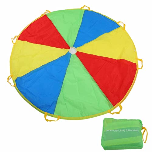 CaCaCook Kraftsport-Fallschirm, 18 X 14 X 5, 1,8 M, Sackschirm, Kinderspiel-Fallschirm, Sportaktivität, Spielzubehör von CaCaCook