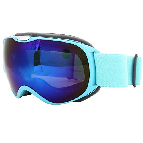 CaCaCook Skibrille Kinder mit Doppelschicht PC Linse Winddicht Anti-Fog für Klettern und Schneesport Brille für Wintersport (Blau) von CaCaCook