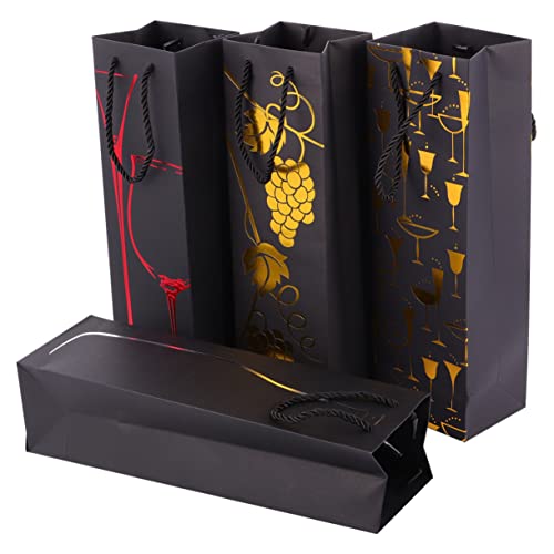 Cabilock 16 Stück Wein Tragetasche Papiertüte Weinflaschen Tragetasche Weinträger Tragetasche Wein Tragetasche Papier Weinflaschen Taschen Wein Handtasche Urlaubs Weintaschen von Cabilock