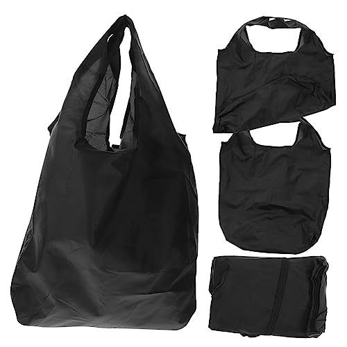 Cabilock 4 Stück Einkaufstasche Süße Wiederverwendbare Einkaufstüten Wiederverwendbare Taschen Reisetasche Klare Tragetasche Wiederverwendbare Snackbeutel Black Polyester von Cabilock