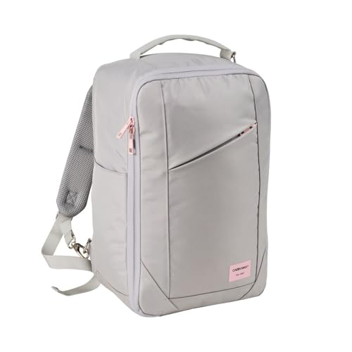 Cabin Max Manhattan 40x20x25 Untersitz-Handgepäck-Rucksack, Verstaubar (Grau und Rosa, 40 x 20 x 25cm) von Cabin Max