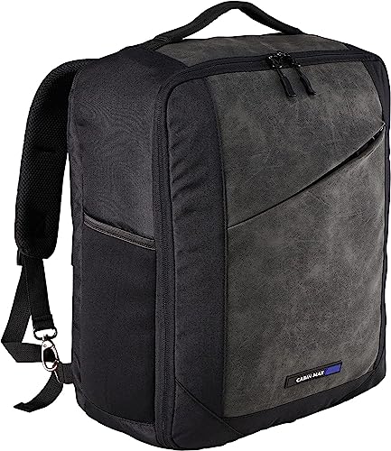 Cabin Max Manhattan Rucksack 40x30x20 cm, 24 l, recycelter Stoff, Fluggenehmigt, Wizz Air -kompatibel, Untersitz-Reisetasche, Schwarz, Reiserucksäcke (Schwarz RPET 40 x 30 x 20 cm) von Cabin Max