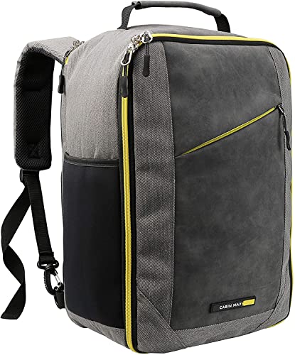 Cabin Max Manhattan Ryanair Handgepäck 40x20x25 Rucksack 20 Liter Flugzeug Schulter Tasche 40 x 20 x 25 cm (40x20x25cm, Gelb) von Cabin Max