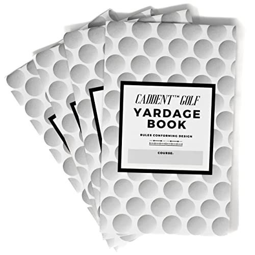 CADDENT GOLF Yardage Book – Golf Journal & Logbuch mit Golfschläger-Yardage Chart – Golf Notebook Rückentasche – Golf Log Book Pocket Size – Das unverzichtbare Werkzeug für ernsthafte Golfer (4 Stück) von CADDENT GOLF