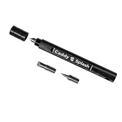 Caddy Splash Golf Club Groove Sharpener Tool - 3-in-1 Golfschlägerreiniger für Keil, Eisen - schräge, gerade, Spike-Ersatzspitzen für U- und V-Rillen - Schaft aus Aluminiumlegierung, hitzebehandelter von Caddy Splash