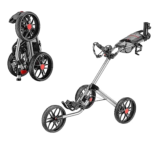 CaddyTek 3 Räder Golfwagen – Deluxe Quad-Fold Compact Push & Pull Caddy Trolley – Caddylite 15.3 V2 Silber CaddyTek 3 Räder Golfwagen – Deluxe Quad-Fold Compact Push & Pull Caddy Trolley – Caddylite 15.3 V2 Silber von CaddyTek
