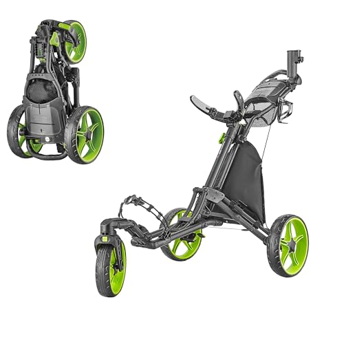 CaddyTek Unisex-Erwachsene CaddyLite ONE Drehgelenk V8, Limettengrün Golf Push Cart, Grün von CaddyTek