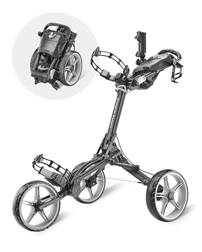 CaddyTek Caddylite Compact, Dunkelgrau Golf Push Pull Cart/Trolley, Black, Einheitsgröße von CaddyTek