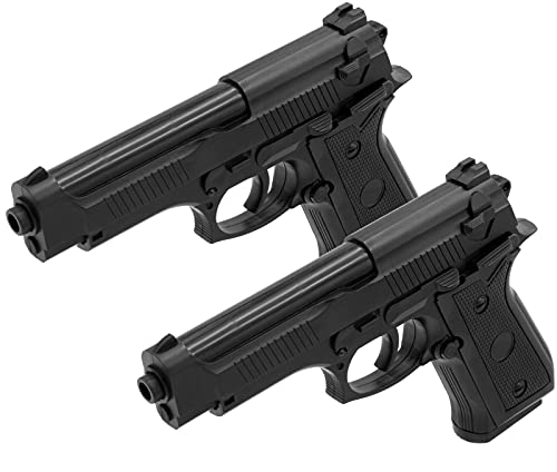 2X B.W. Softair Gun Airsoft Pistole + Munition | 38A - Schwarz Voll ABS | 19cm. Inkl. Magazin & unter 0,5 Joule (ab 14 Jahre) von Cadofe
