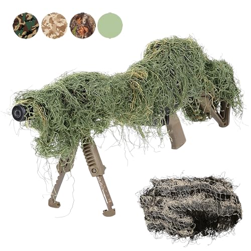 Cadofe Hochwertiges Camouflage-Netz für Langwaffen – Strapazierfähiges Tarnnetz aus Nylon und Baumwolle in Leaf Green, Mossy Oak, Desert und Woodland für Optimale Tarnung und Leichtgewicht (Woodland) von Cadofe