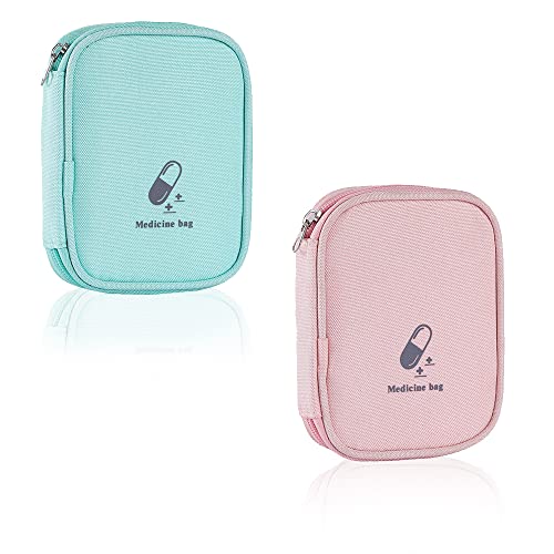 2 Stück Medizinische Aufbewahrungstasche, Tragbare Medizinische Tasche, Erste Hilfe Tasche, Medikamententasche für Unterwegs, Leer, Wasserdichte, für Outdoor Camping Wandern Reisenotfall (Grün Pink) 2 Stück Medizinische Aufbewahrungstasche, Tragbare Medizinische Tasche, Erste Hilfe Tasche, Medikamententasche für Unterwegs, Leer, Wasserdichte, für Outdoor Camping Wandern Reisenotfall (Grün Pink) von CaiYuanGJ