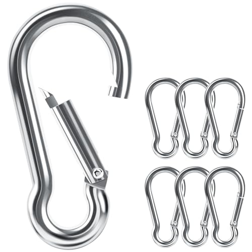 Caianwin 6 Stück Karabinerhaken,M8*80mm Karabiner Tragfähigkeit bis zu 54kg karabinerhaken klein aus verzinktem Stahl für Rucksack,Hundeleine,Camping,Reisen,Wandern Caianwin 6 Stück Karabinerhaken,M8*80mm Karabiner Tragfähigkeit bis zu 54kg karabinerhaken klein aus verzinktem Stahl für Rucksack,Hundeleine,Camping,Reisen,Wandern von Caianwin