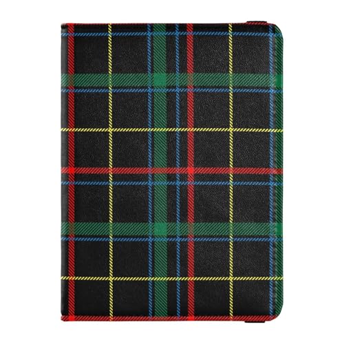 Buffalo Plaid Tartan Check Schottland Dunkelgrün Weihnachten Leder Reisepass und Impfpass Brieftasche Combo Reisepass, Mehrfarbig, 1 size, Casual von Caihoyu