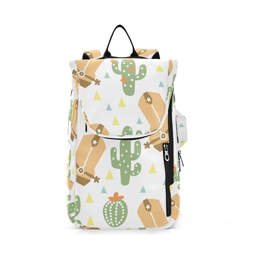 Caihoyu Tennis-Rucksack für Damen und Herren, groß, robust, mit Reißverschluss, Tennistasche, Turnbeutel für Damen und Herren, Cowboy-Muster, Western-dekorative Elemente von Caihoyu