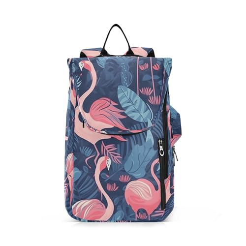 Tennis-Badminton-Tasche, Rucksack, atmungsaktiv, 3 Schläger, Badminton-Tasche für Tennis, Badminton, Pickleball und blaue Flamingo-Illustration von Caihoyu