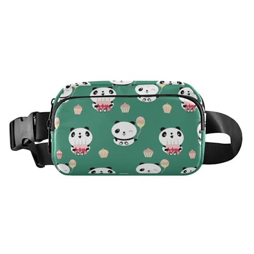 Trendige Crossbody-Tasche für Damen und Herren, wasserabweisend, Crossbody-Tasche, Diebstahlschutz, Hüfttasche mit verstellbarem Riemen für Reisen, Laufen, Wandern, schöner Panda, Happy Birthday, von Caihoyu