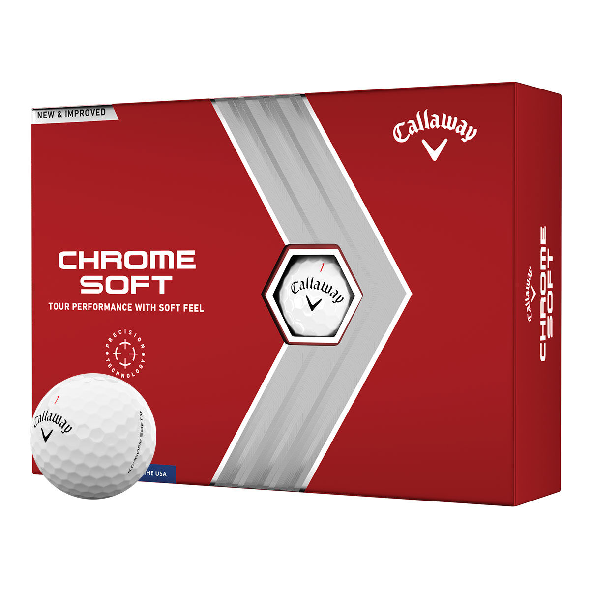 Callaway Golf Chrome Soft 12 Ball Pack, Male, White, One Size | American Golf von Callaway Golf