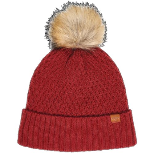 Callaway Golf Damen Ladies Pom Pom Beanie Hat, DARK RED, Einheitsgröße EU von Callaway