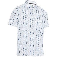 Callaway All-Over Golf Essentials Print Halbarm Polo weiß von Callaway