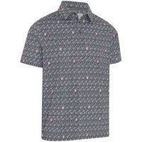 Callaway All-Over Scotch Novelty Print Halbarm Polo anthrazit von Callaway