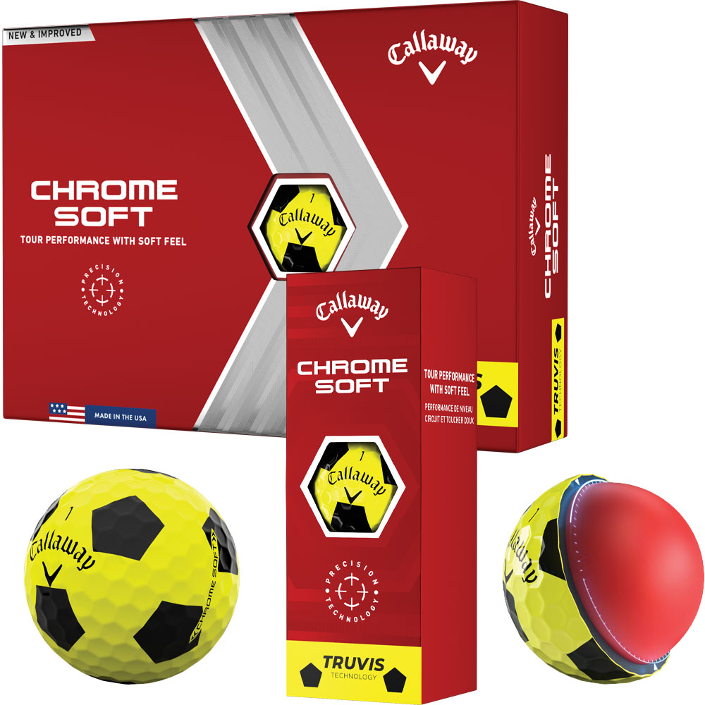 'Callaway Chrome Soft Truvis Golfball 3er gelb/schwarz' 'Callaway Chrome Soft Truvis Golfball 3er gelb/schwarz' von Callaway
