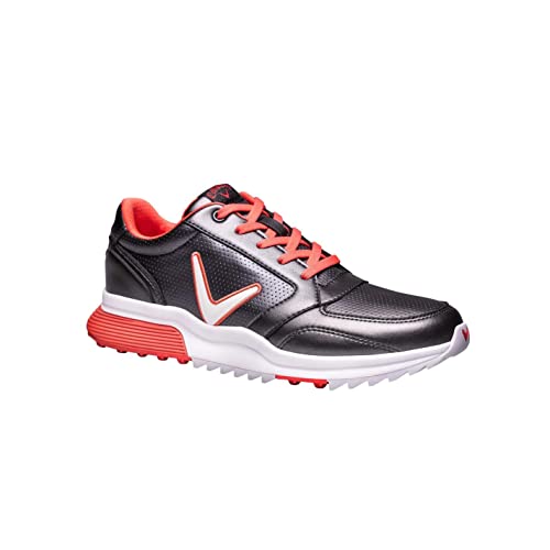 Callaway Golf Aurora Damen-Golfschuh, wasserdicht, Holzkohle / Koralle, EU 37 Callaway Golf Aurora Damen-Golfschuh, wasserdicht, Holzkohle / Koralle, EU 37 von Callaway