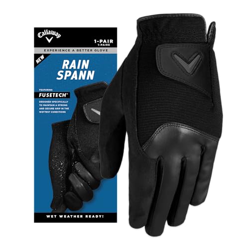 Callaway Golf Rain Spann Golfhandschuhe für nasses Wetter, 2 Stück, Schwarz , L Callaway Golf Rain Spann Golfhandschuhe für nasses Wetter, 2 Stück, Schwarz , L von Callaway