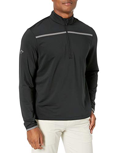 Callaway Herren Golf-Pullover mit Langen Ärmeln, 1/4-Reißverschluss, Schwarz, Größe 4XL von Callaway