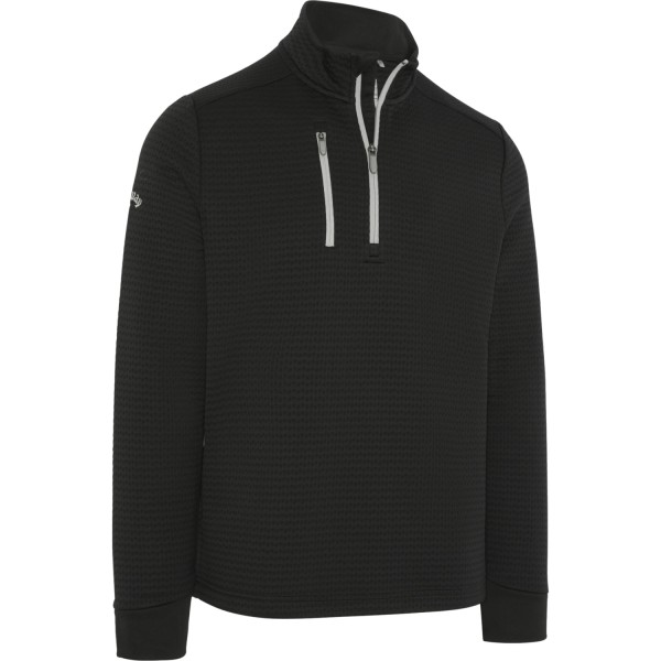 Callaway Layer Midweight Textured Fleece 14-Zip schwarzgrau von Callaway