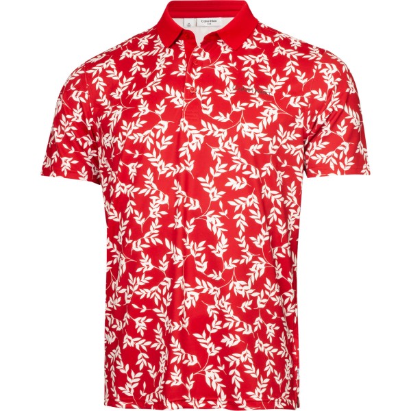 Calvin Klein Golf Polo Leaf Print rotweiß von Calvin Klein Golf