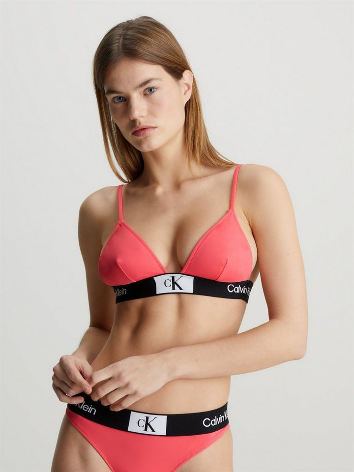Calvin Klein Swimwear Triangel-Bikini-Top FIXED TRIANGLE-RP, mit Logobund von Calvin Klein Swimwear