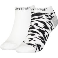 2er Pack Calvin Klein Leopard Sneakersocken Damen 001 - white von Calvin Klein