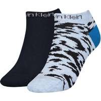 2er Pack Calvin Klein Leopard Sneakersocken Damen 002 - denim melange von Calvin Klein