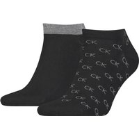 2er Pack Calvin Klein Logo Sneakersocken Herren 001 - black 43-46 von Calvin Klein