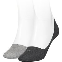 2er Pack Calvin Klein Mid-Cut-Logo Füßlinge Damen 005 - dark grey melange 35-38 von Calvin Klein