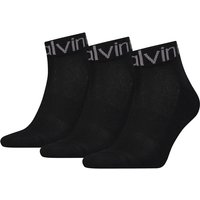 3er Pack Calvin Klein Logo Welt Quarter Socken Herren 001 - black von Calvin Klein