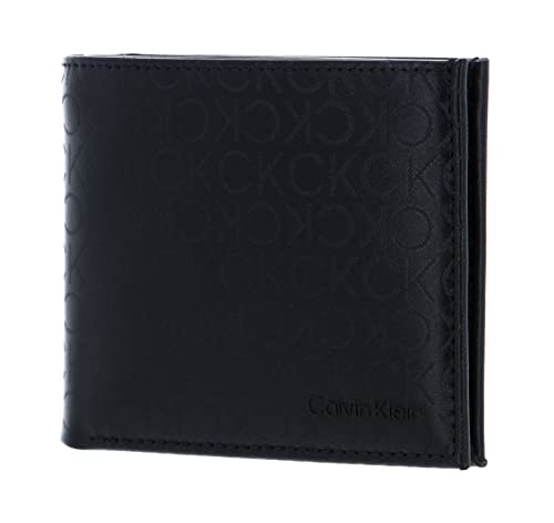 Calvin Klein CK Elevated Daily Tech Bifold 5 CC with Magnet Coin Pocket Black Tonal Mono von Calvin Klein