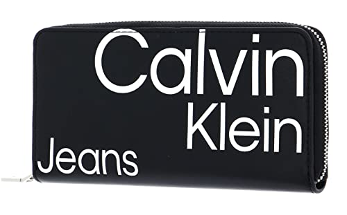 Calvin Klein CKJ Sleek Zip Around Wallet Black AOP von Calvin Klein