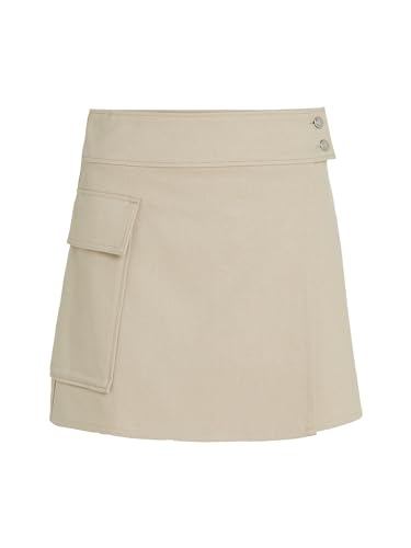 Calvin Klein Damen Minirock Flannel WRAP Skirt beige - L von Calvin Klein