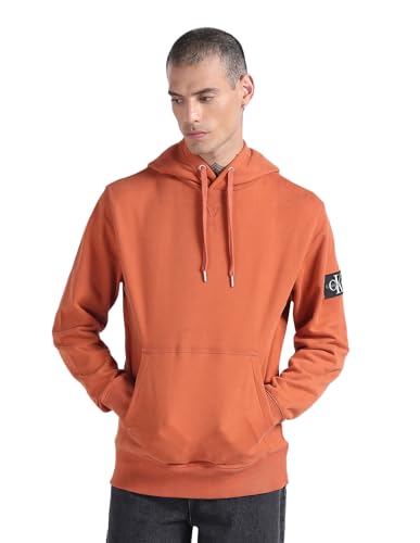 Calvin Klein Jeans Sweatshirt mit Kapuze Badge J30J323430 Dunkelorange Orange XXL von Calvin Klein