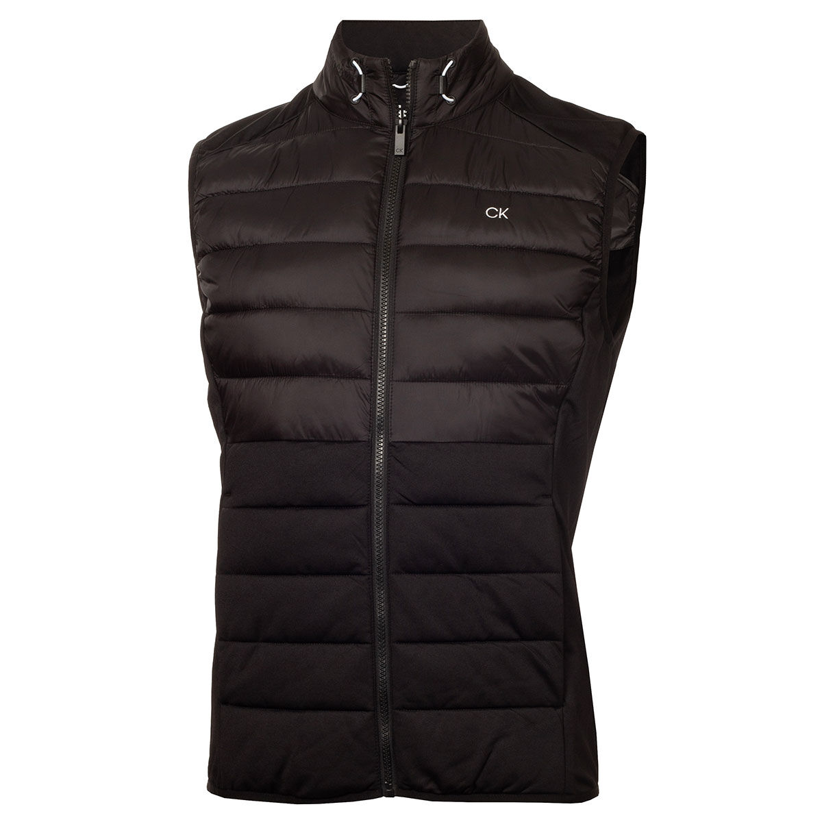 Calvin Klein Men's Padded Hybrid Full Zip Golf Gilet, Mens, Black, Large | American Golf von Calvin Klein