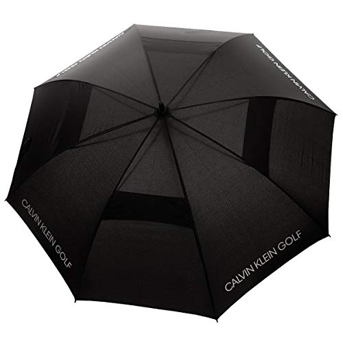Calvin Klein Solid Color belüftete Doppel Canopy Golf Regenschirm - Schwarz Calvin Klein Solid Color belüftete Doppel Canopy Golf Regenschirm - Schwarz von Calvin Klein